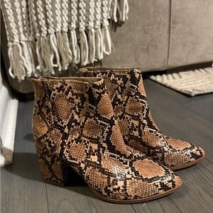 Steve Madden Snakeskin Booties - Size 7